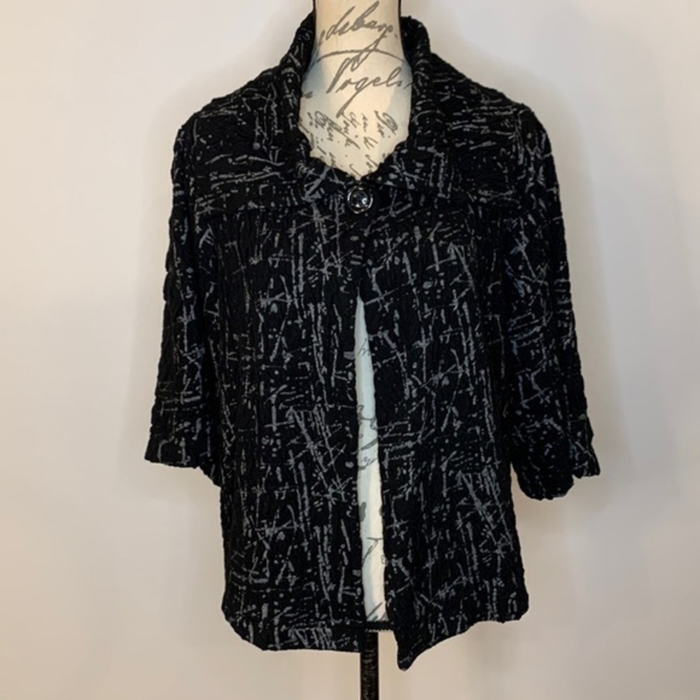 SNO SKINS stretch textured one button jacket L